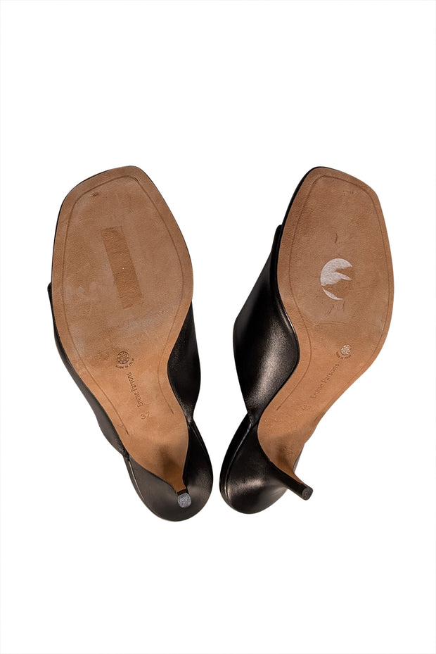 Emme Parsons - Black Open Toe Mule Heels Sz 7 - Current Boutique