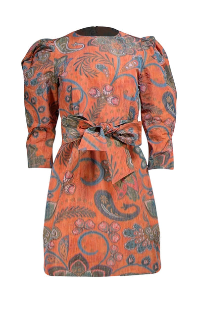 Hunter Bell - Orange & Green Print 'Sutton" Dress Sz 4 - Current Boutique