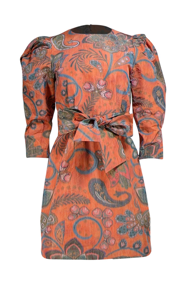 Hunter Bell - Orange & Green Print 'Sutton" Dress Sz 4 - Current Boutique