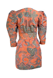 Hunter Bell - Orange & Green Print 'Sutton" Dress Sz 4 - Current Boutique