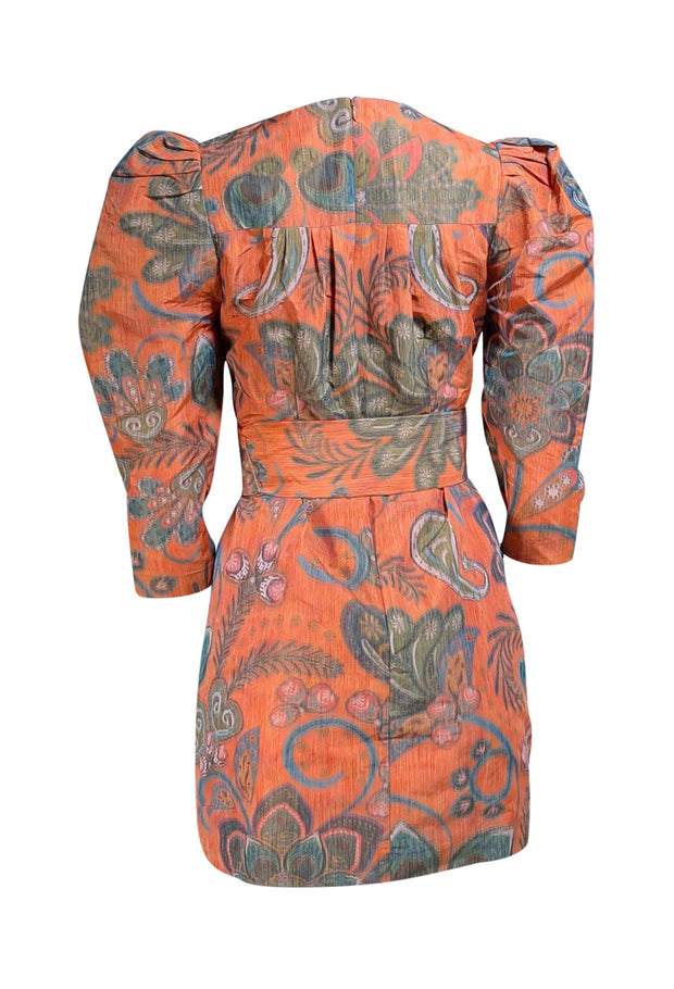 Hunter Bell - Orange & Green Print 'Sutton" Dress Sz 4 - Current Boutique