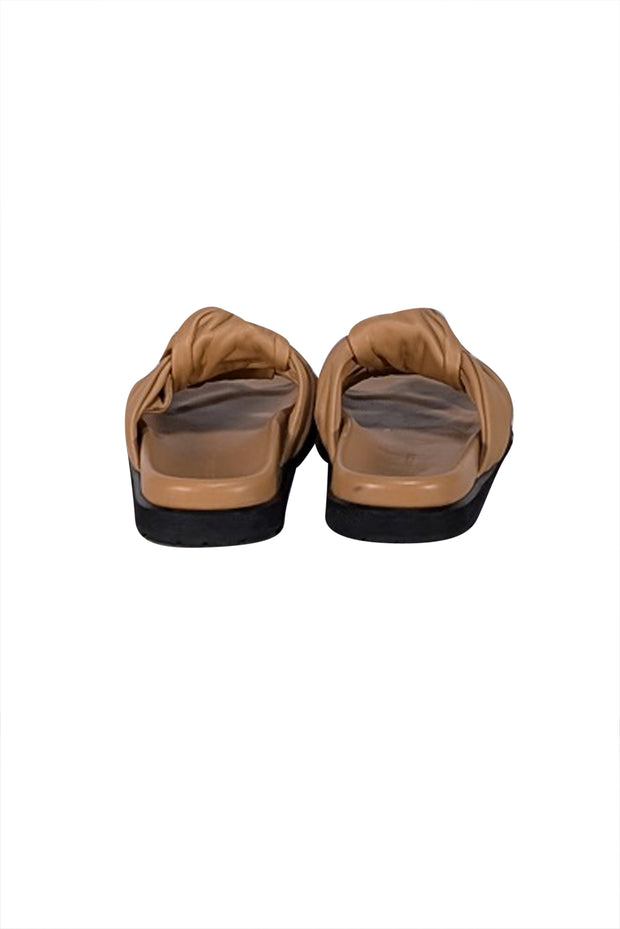 Dear Frances - Beige Leather Knot Front Slide Sandals Sz 7