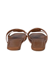 Stuart Weitzman - Tan Leather Slide Sandals Sz 6 - Current Boutique
