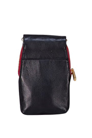 Hammitt - Black Leather Gold Detail Mini Crossbody Bag - Current Boutique