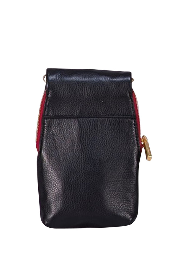 Hammitt - Black Leather Gold Detail Mini Crossbody Bag - Current Boutique