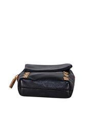 Hammitt - Black Leather Gold Detail Mini Crossbody Bag - Current Boutique