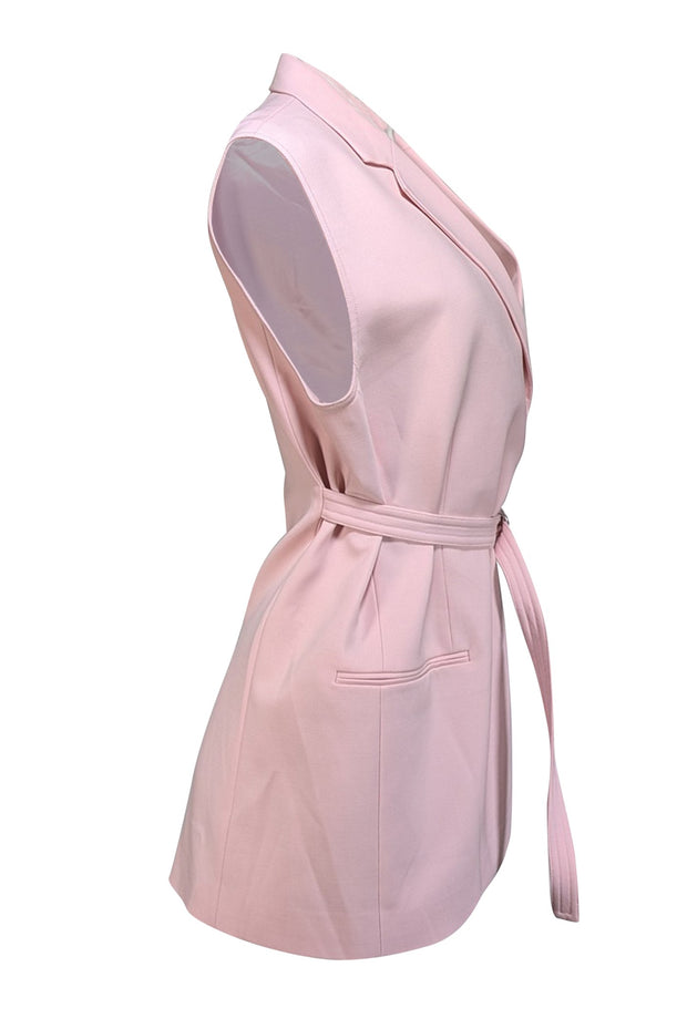 Helmut Lang - Light Pink Wrap Sleeveless Vest Sz 4 - Current Boutique