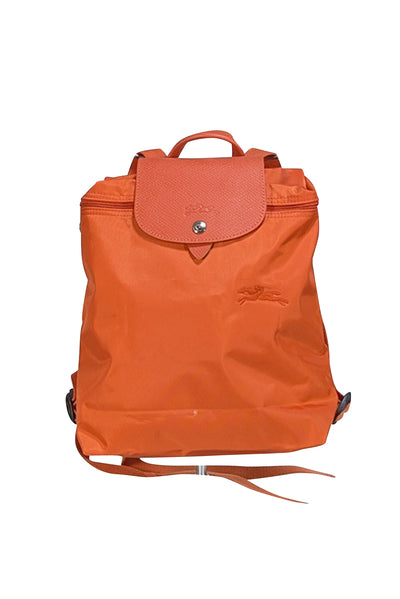 Longchamp - Orange Nylon Backpack - Current Boutique