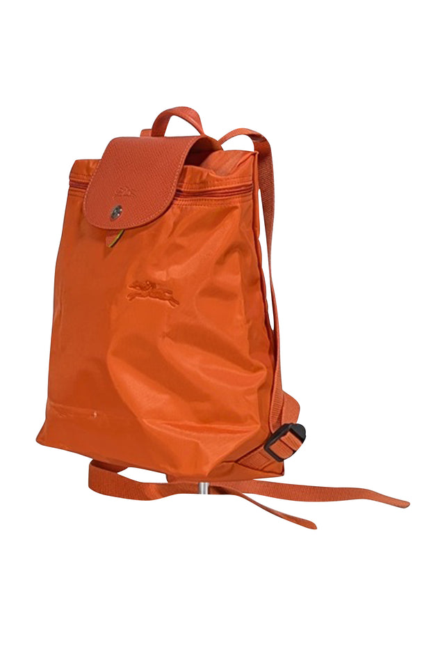 Longchamp - Orange Nylon Backpack - Current Boutique