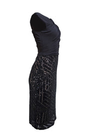 Vera Wang - Black Cowl Neck w/ Sequins Cocktail Dress Sz S - Current Boutique