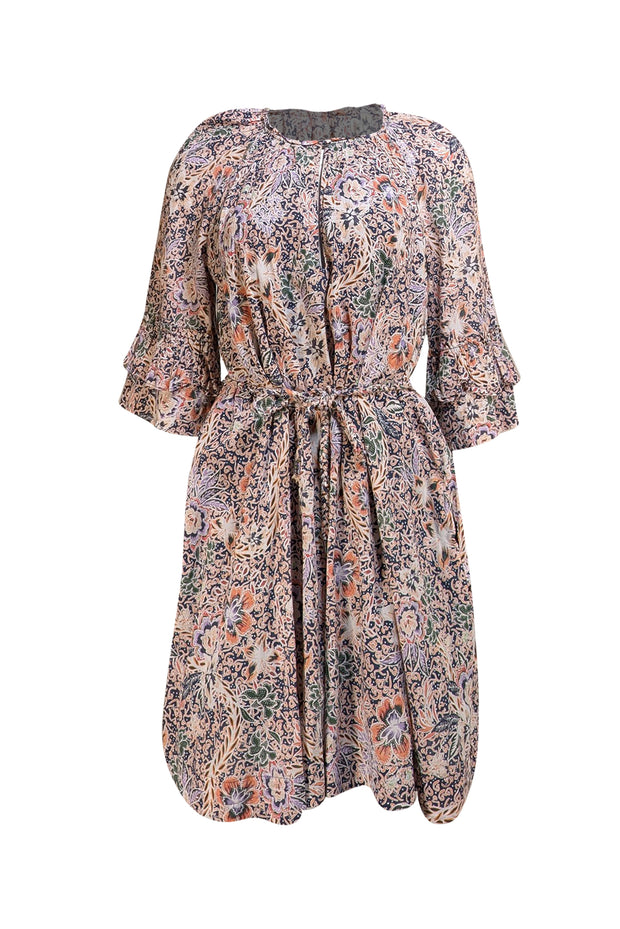 Rebecca Minkoff - Navy, Cream, & Multicolor Floral Tunic Dress Sz M