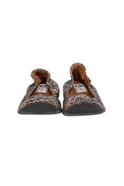 Lanvin - Tan & Black Snake Skin Print Flats Sz 12 - Current Boutique