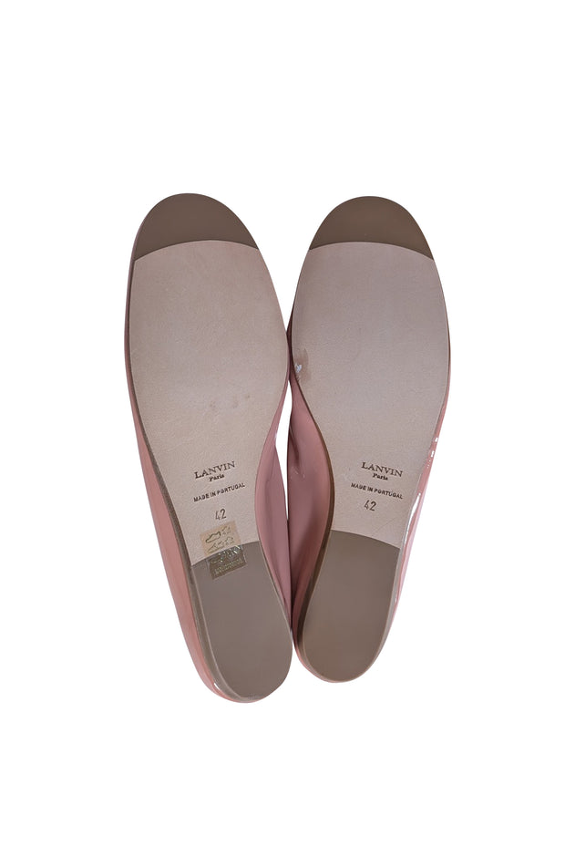Lanvin - Pink Patent Leather Slip On Flats Sz 12 - Current Boutique