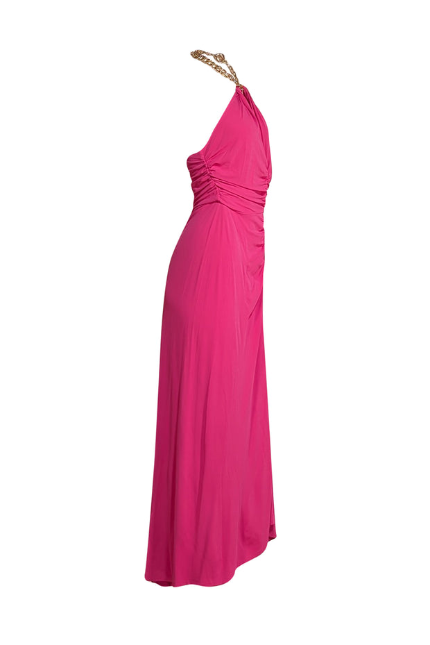 Veronica Beard - Hot Pink Gold Chain Necklace Closure Formal Dress Sz M - Current Boutique