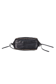 Coach - Black Leather Silver Braid Trim Tote Bag