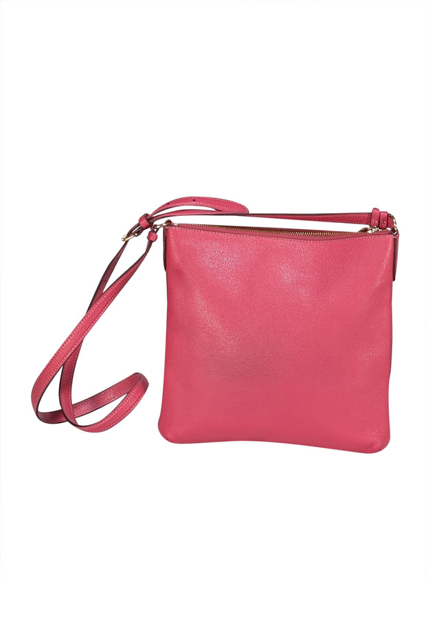 Coach - Pink Saffiano Leather Crossbody Bag - Current Boutique
