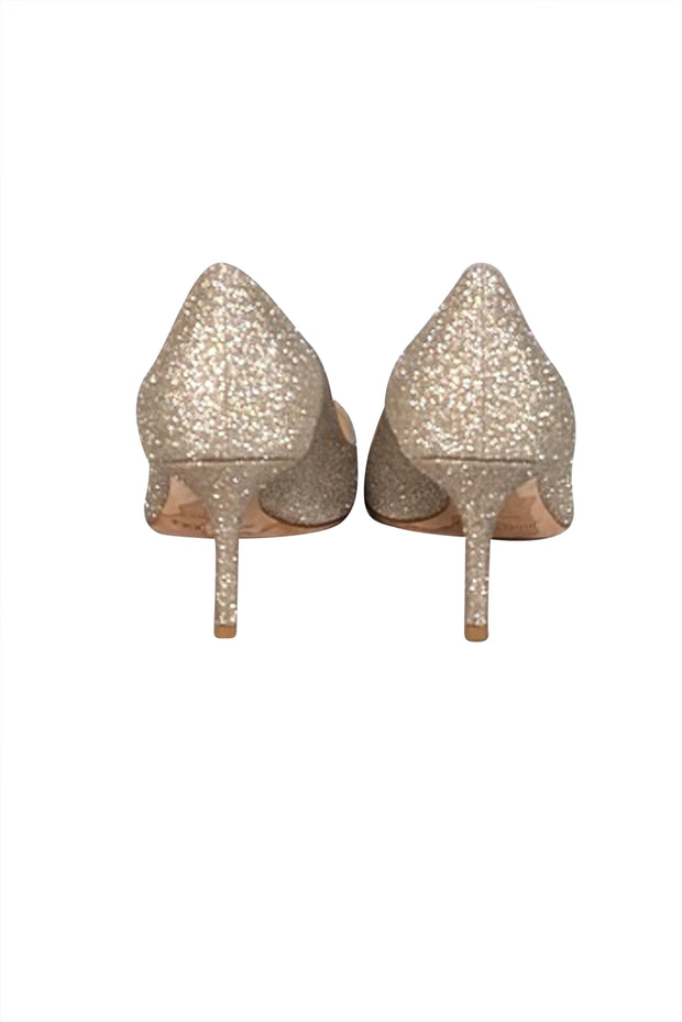 Jimmy Choo - Light Gold Glitter Low Heel Pumps Sz 8.5 - Current Boutique