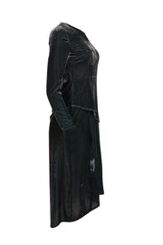 Maje - Green Velvet Long Sleeve Dress Sz 6 - Current Boutique