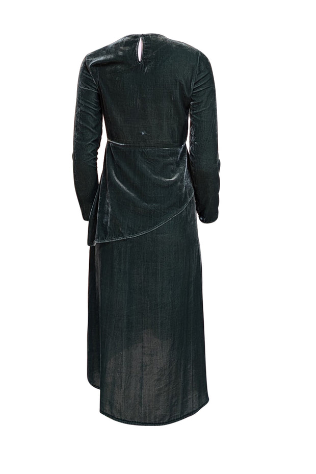 Maje - Green Velvet Long Sleeve Dress Sz 6 - Current Boutique