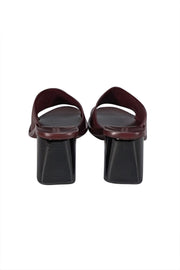 Mercedes Castillo -Maroon Pebbled Leather Mule Heels Sz 11 - Current Boutique
