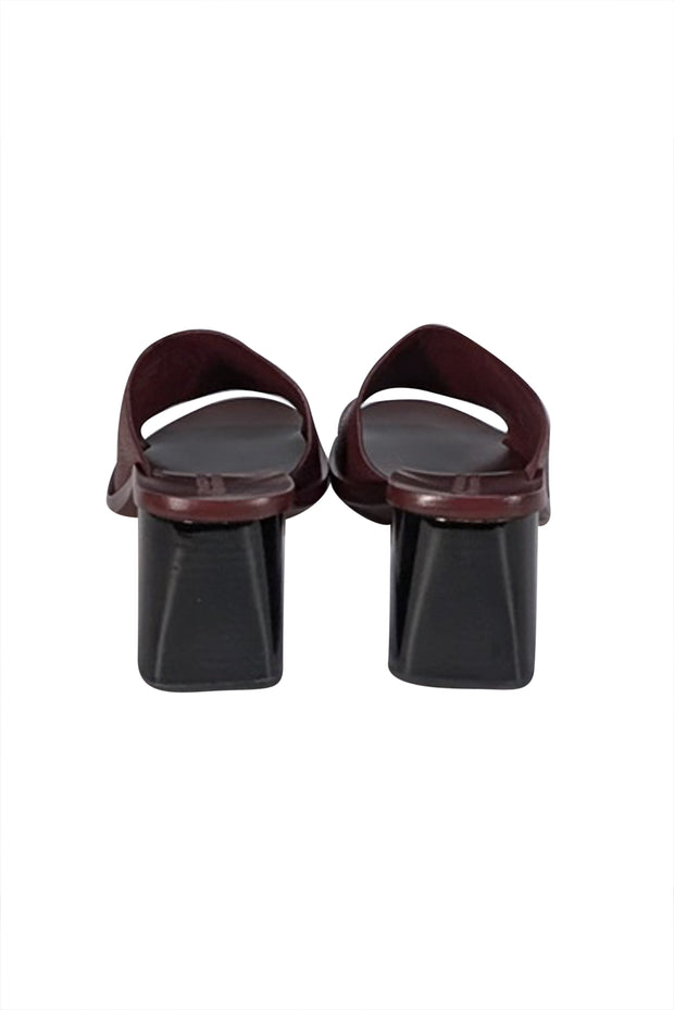 Mercedes Castillo -Maroon Pebbled Leather Mule Heels Sz 11 - Current Boutique