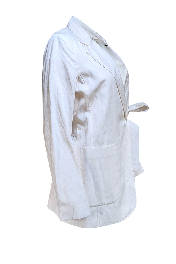 Scotch & Soda - Off-White Linen Blend Wrap Blazer Sz S - Current Boutique