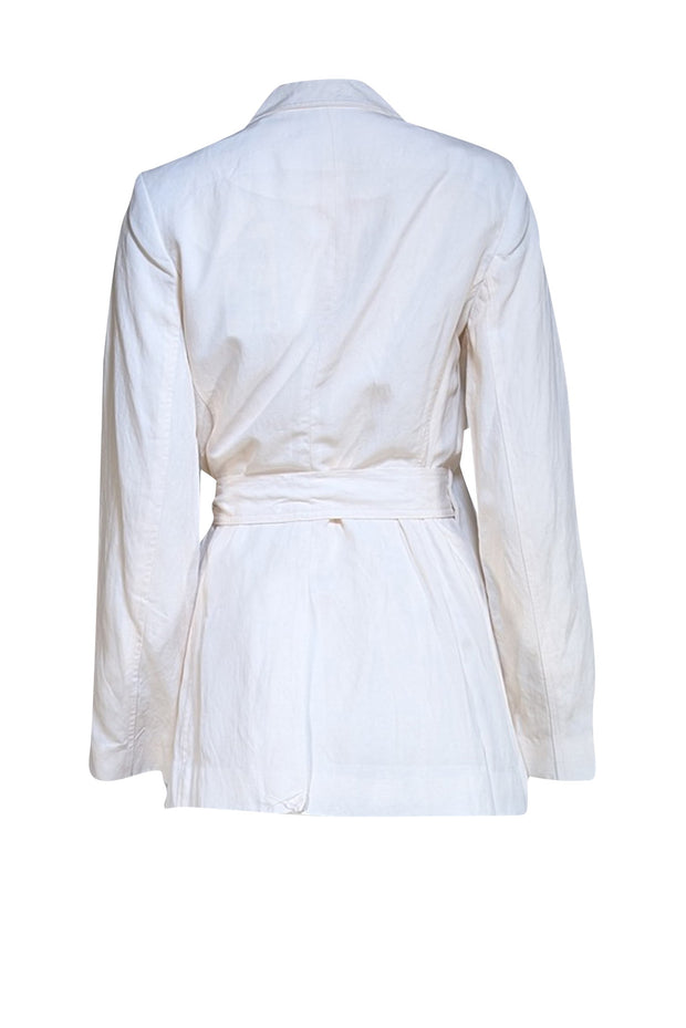 Scotch & Soda - Off-White Linen Blend Wrap Blazer Sz S - Current Boutique