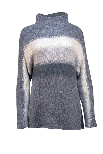 Rag & Bone - Grey Ombre Alpaca & Mohair Blend Funnel Neck Sweater Sz S - Current Boutique