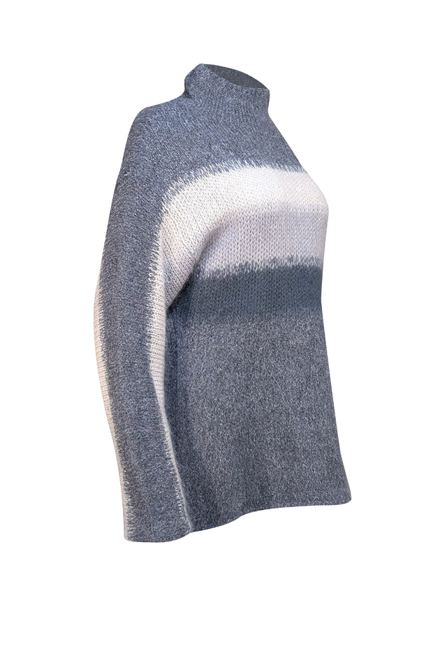 Rag & Bone - Grey Ombre Alpaca & Mohair Blend Funnel Neck Sweater Sz S - Current Boutique