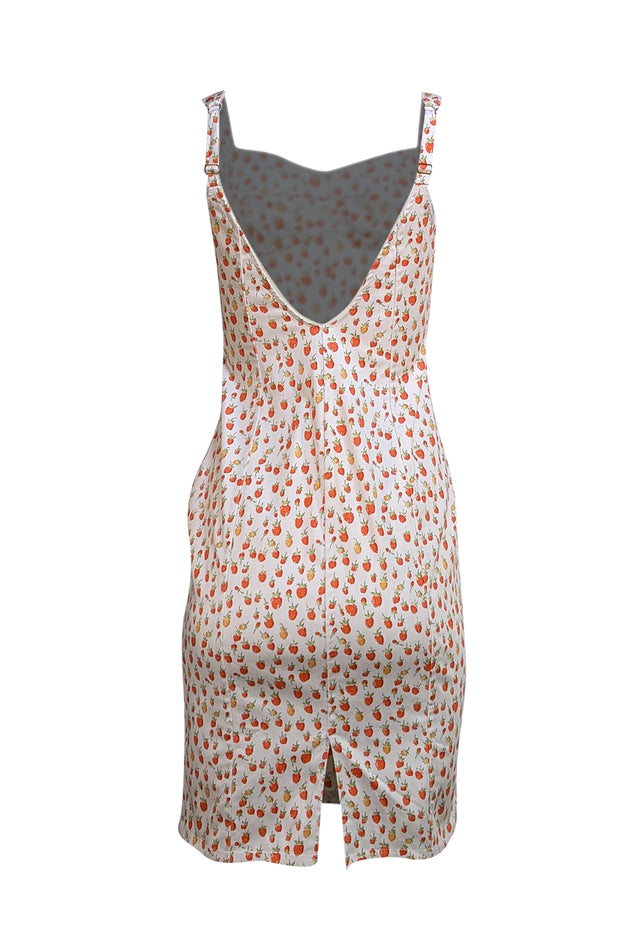 Rosamosario - White & Red Print Mini "Strawberry Fields" Dress Sz XS