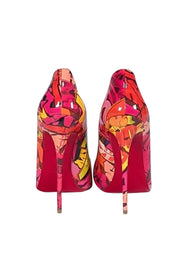 Christian Louboutin - Pink & Multi Color Pigalle Follies Graffiti Patent Leather Pumps Sz 9