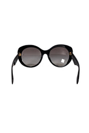 Prada - Black Large Round Sunglasses - Current Boutique