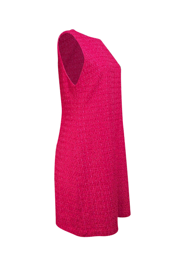 Alice & Olivia - Hot Pink Tweed Sleeveless Dress Sz 12 - Current Boutique