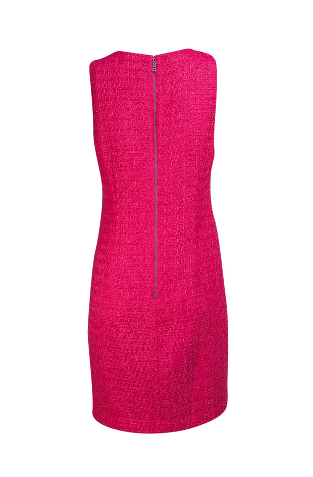 Alice & Olivia - Hot Pink Tweed Sleeveless Dress Sz 12 - Current Boutique