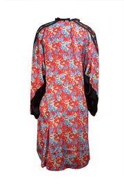 Koche - Red, Green, & Blue Floral Long Sleeve Dress Sz 2 - Current Boutique