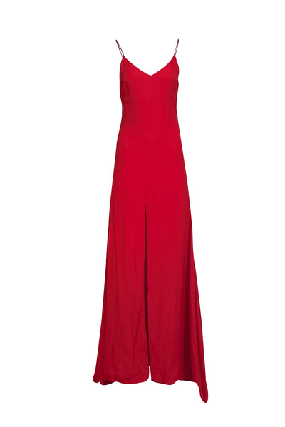 Reformation - Red Sleeveless Maxi Dress w/ High Slit Sz S - Current Boutique