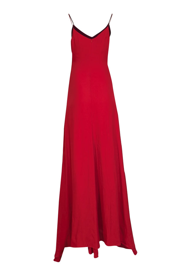 Reformation - Red Sleeveless Maxi Dress w/ High Slit Sz S - Current Boutique