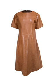 Bod & Christensen - Tan Leather "Fammy" Dress Sz 12 - Current Boutique