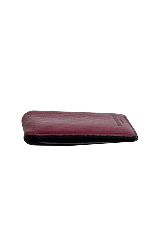 Burberry - Metallic Pink Leather Bi-Fold Wallet - Current Boutique