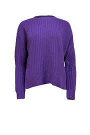 The Kooples - Purple Chunky Wool Blend Sweater Sz M - Current Boutique
