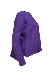 The Kooples - Purple Chunky Wool Blend Sweater Sz M - Current Boutique