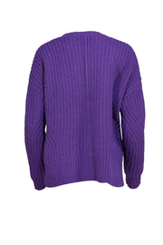 The Kooples - Purple Chunky Wool Blend Sweater Sz M - Current Boutique