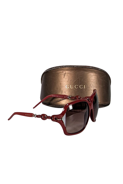 Gucci - Dark Red Large Sunglasses