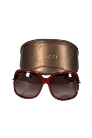 Gucci - Dark Red Large Sunglasses - Current Boutique