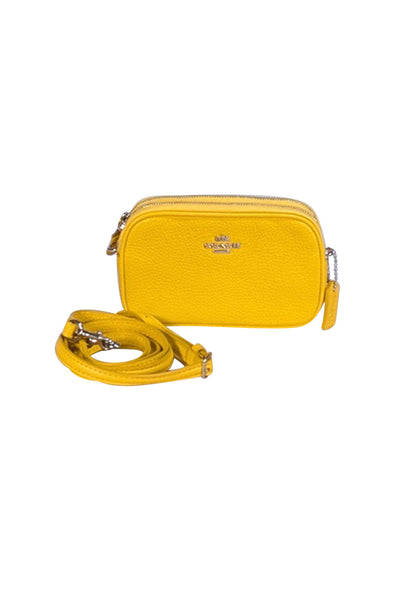 Coach - Yellow Pebbled Leather Mini Crossbody Bag - Current Boutique