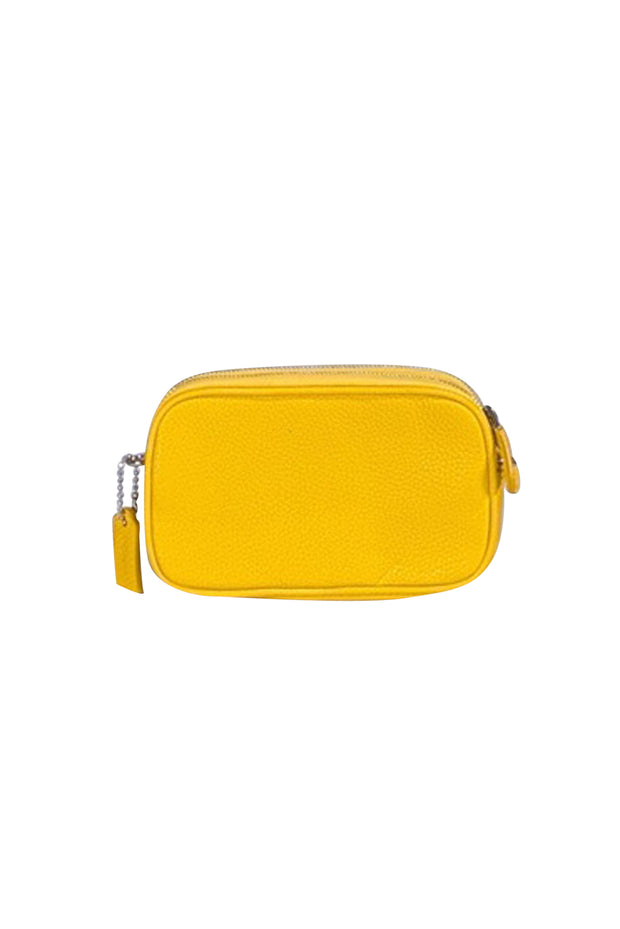Coach - Yellow Pebbled Leather Mini Crossbody Bag - Current Boutique
