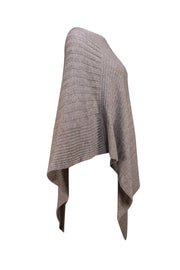 Beryll - Brown Ribbed Knit Cashmere Poncho One Size - Current Boutique