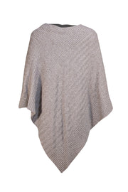 Beryll - Brown Ribbed Knit Cashmere Poncho One Size - Current Boutique