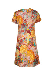 La DoubleJ - Yellow & Multi Color Print Short Sleeve Dress Sz S - Current Boutique