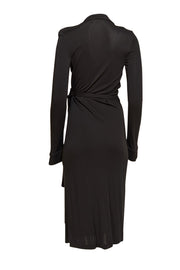 Diane von Furstenberg - Black Long Sleeve Wrap Dress Sz 8 - Current Boutique